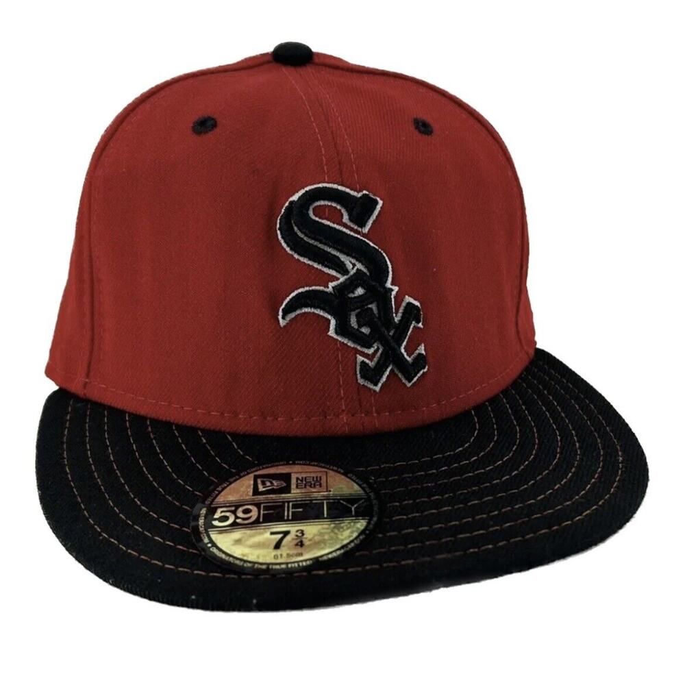 Chicago White Sox Hat Cap Fitted 7 3/4 New Era Red